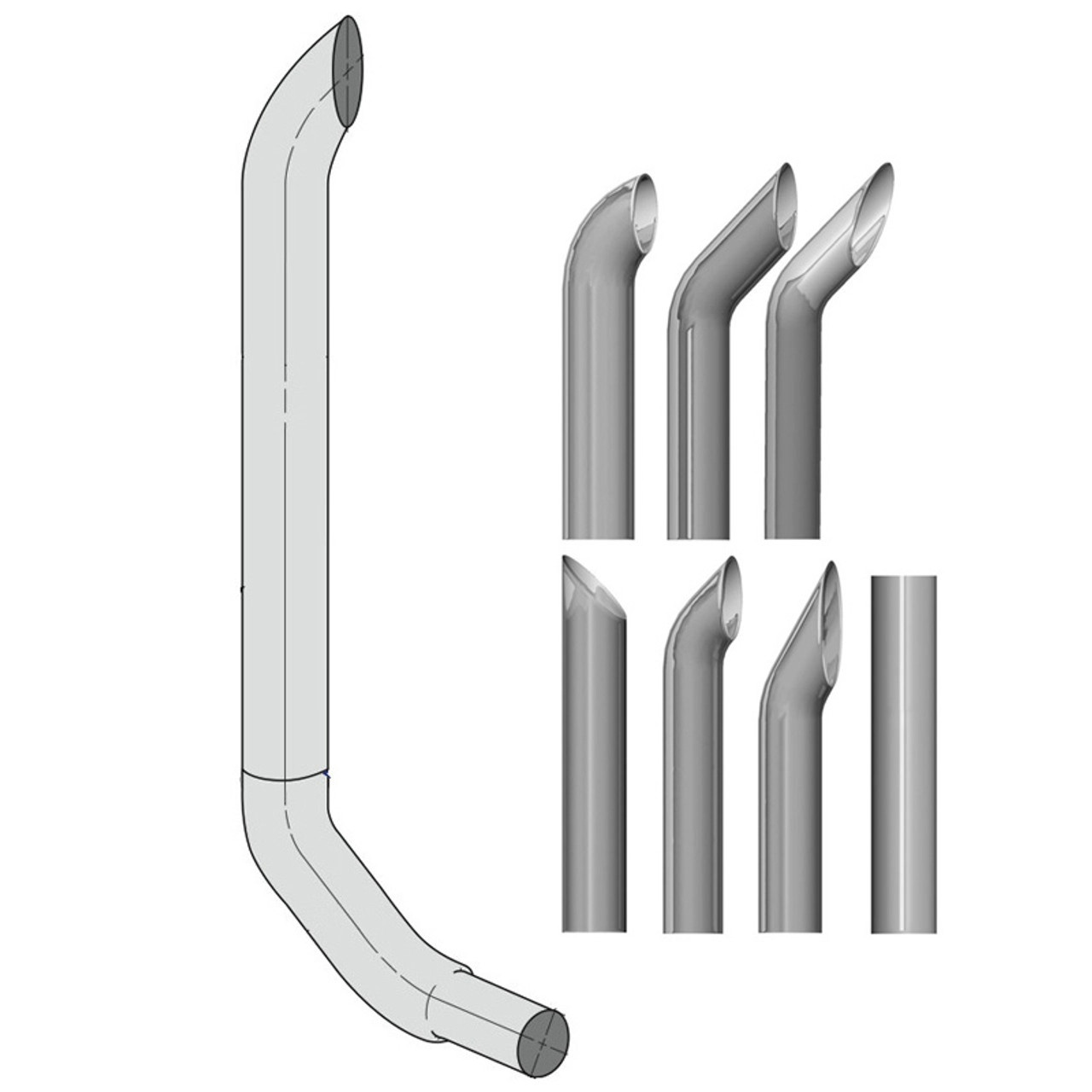 7” Kenworth W900 Exhaust Kit - 2 Piece