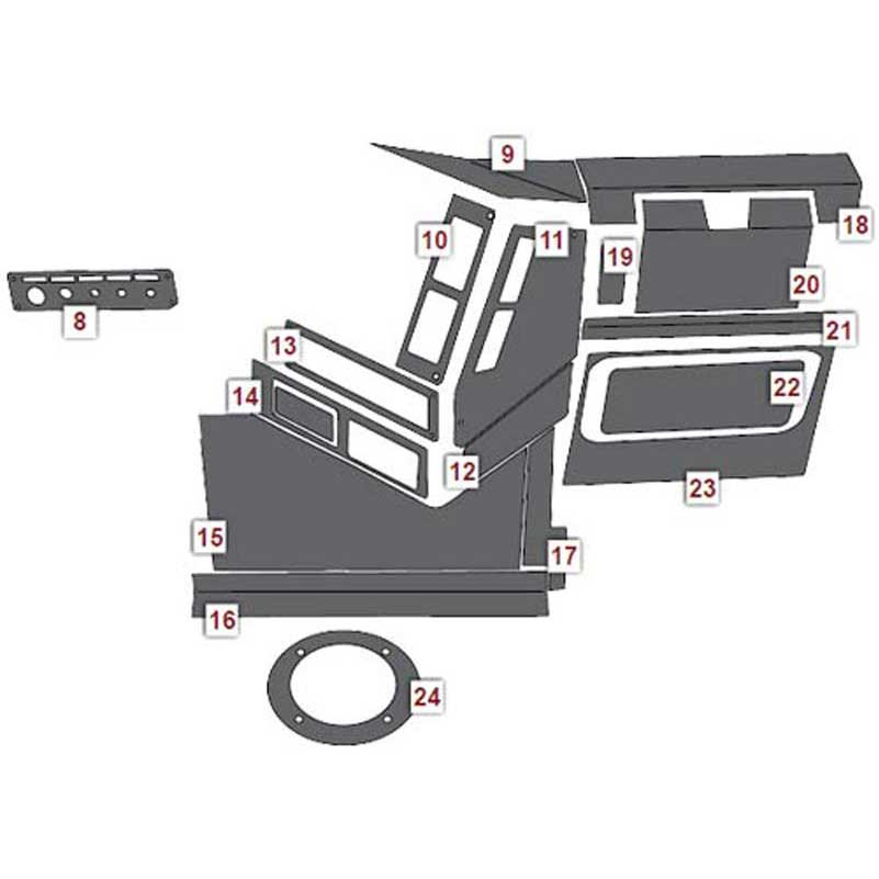 Freightliner Classic/FLD Interior Lower Cab Trim Pieces - Side Kick Panel Surround Freightliner Classic/FLD Interior Lower Cab Trim Pieces - Side Kick Panel Surround