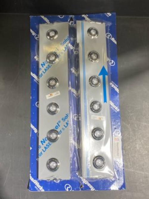 15" Regular Donaldson Preferred Fit Rear Air Cleaner Brackets with (12) Red / Clear Bulls-Eye LEDS and Bezels, Peterbilt