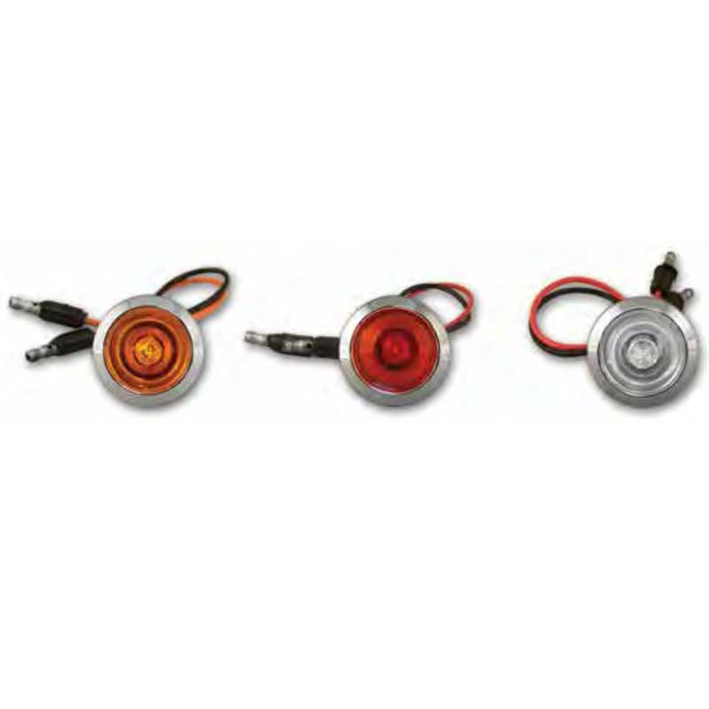 Bulls-Eye - Amber LED Light / Clear Lens with (2) 180 Bullet Plugs button