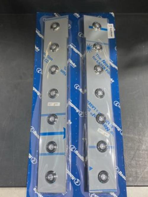 Rear Preferred Fit 15" Donaldson Breather Brackets with 14 Red / Clear Bulls-Eye Lights and Bezels