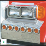 379 Dual Rectangular Headlight Solid Mount Fender Guards - Blank