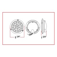 4" RED STOP, TURN & TAIL TO PURPLE AUXILIARY ROUND FLANGE MOUNT LED LIGHT - 19 DIODES