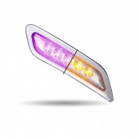 PETERBILT DUAL REVOLUTION AMBER TURN & MARKER TO PURPLE AUXILIARY LED DOOR LIGHT - PASSENGER SIDE