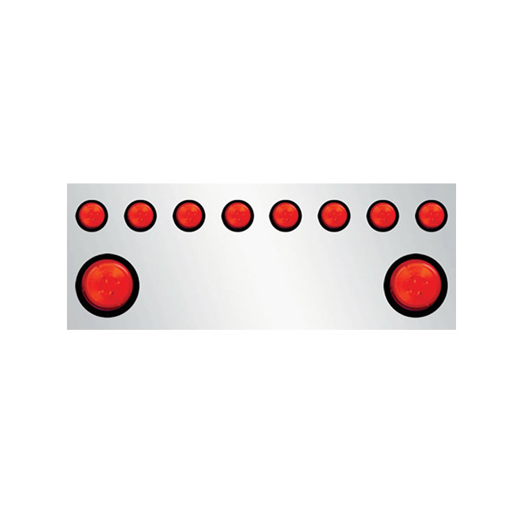 Rear Frame Filler Panel With 10 Red LEDs - Red Lens