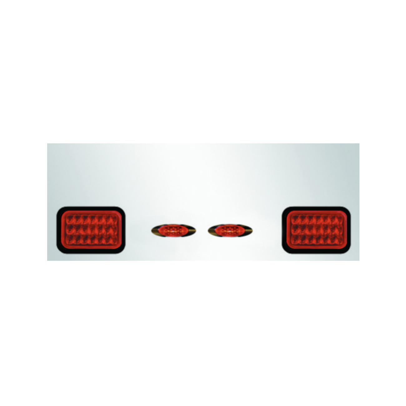 Rear Frame Filler Panel With 5 Total Square Red LEDs