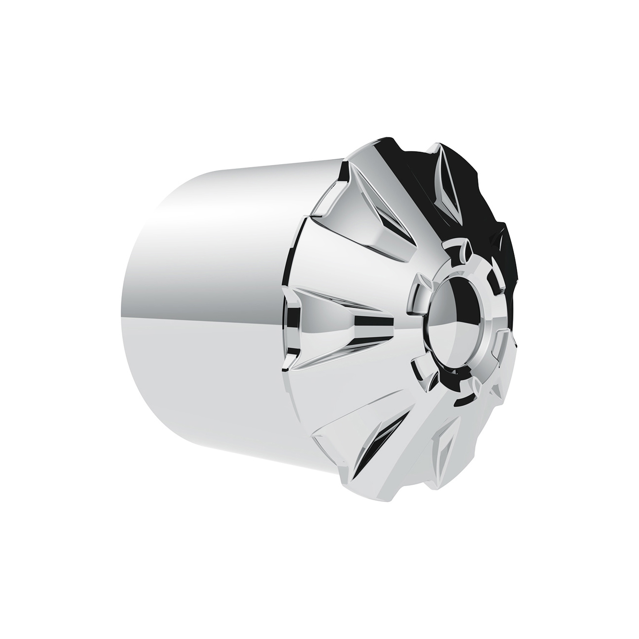 Flat Top Hex Chrome Plastic 33mm Screw-On Lug Nut Cover-Grand General-10338