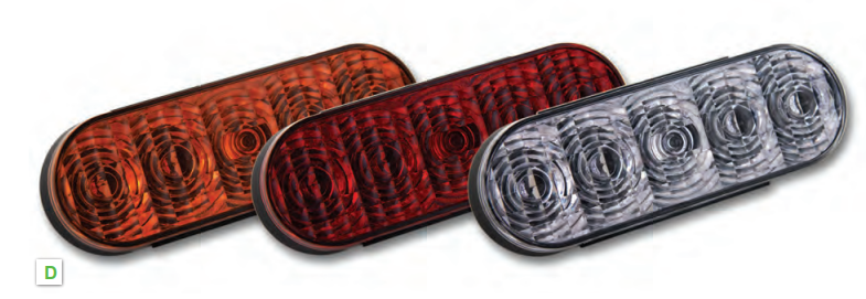 Oval – Amber LED Light / Clear Lens (Turn and Tail Signals)