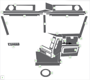 Freightliner Classic/FLD Interior Lower Cab Trim Pieces – Glove Box Trim Freightliner Classic/FLD Interior Lower Cab Trim Pieces – Glove Box Trim