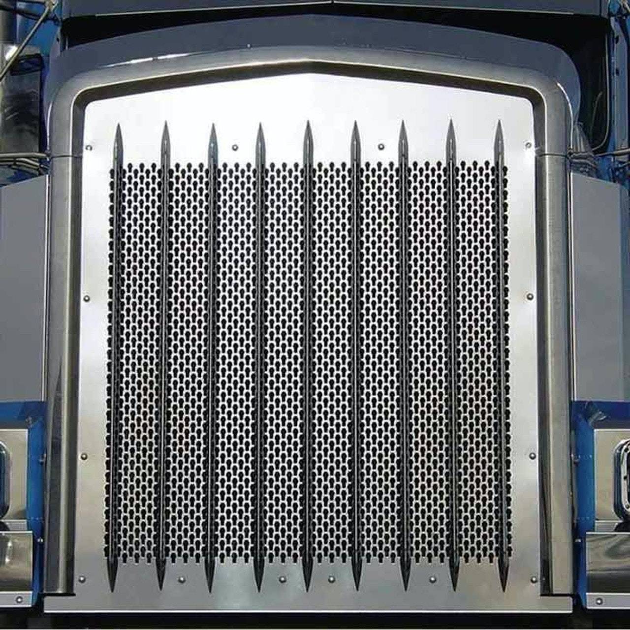 Kenworth W900L Extended Hood Punched Grille Insert – Key Hole (GRILLE INSERT ONLY, SURROUND NOT INCLUDED)