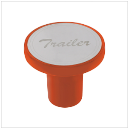 "Trailer" Aluminum Screw-On Air Valve Knob w/ Stainless Plaque - Cadmium "Trailer" Aluminum Screw-On Air Valve Knob w/ Stainless Plaque - Cadmium