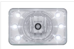 4" X 6" Crystal Projection Headlight w/ 6 White LED Position Light
