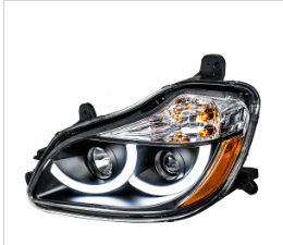 Black Projection Headlight W/ LED Position Light For 2013-2020 Kenworth T680