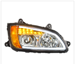 Chrome Projection Headlight W/LED Turn Signal & Position Light For 2008-2017 Kenworth T660