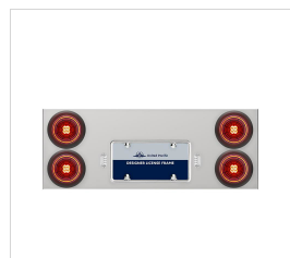 33-3/4" STAINLESS REAR CENTER PANEL WITH 4X 13 LED 4" ABYSS LIGHTS & GROMMETS