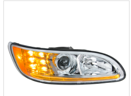Projection Headlight W/ LED Position Light &amp; LED Turn Signal for 2005-2015 PB 386 &amp; 1999-2010 387