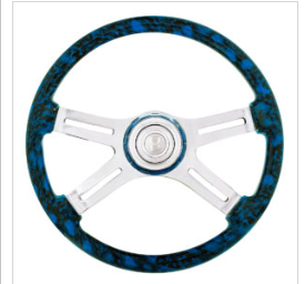 18" 4 Spoke Skull Steering Wheel With Matching Skull Horn Bezel