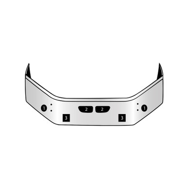 Kenworth T660 Light, Step and Tow Holes Bumper