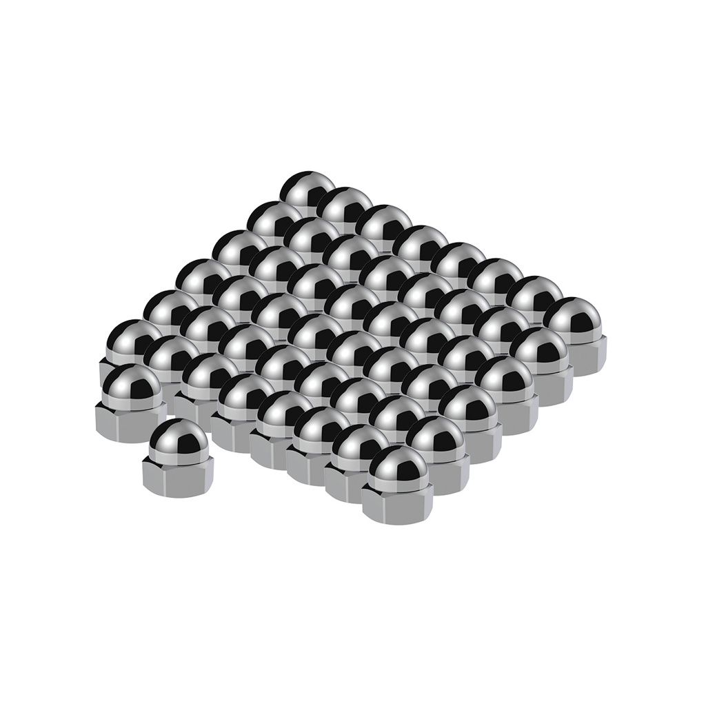 1/2" X 11/16" Chrome Die-Cast Acorn Nut Cover (50 pack)-United Pacific-10024 1/2" X 11/16" Chrome Die-Cast Acorn Nut Cover (50 pack)-United Pacific-10024