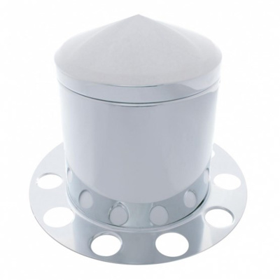 Stainless Pointed Rear Axle Cover 3PC Kit With 1-1/2" Nut Cover - Aluminum Wheel Stainless Pointed Rear Axle Cover 3PC Kit With 1-1/2" Nut Cover - Aluminum Wheel