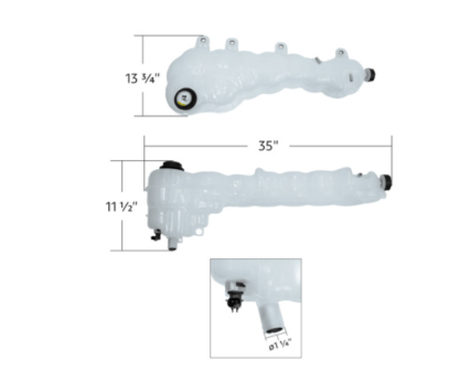Pressurized Coolant Reservoir & Coolant Level Sensor For 2018-2025 Freightliner Cascadia Pressurized Coolant Reservoir & Coolant Level Sensor For 2018-2025 Freightliner Cascadia