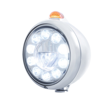 Black Guide 682-C Headlight 11 LED Bulb & Dual Mode LED Signal Black Guide 682-C Headlight 11 LED Bulb & Dual Mode LED Signal