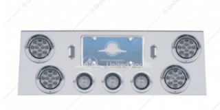 Stainless Rear Center Panel With Four 12 LED 4" Reflector Lights & Three 13 LED 2-1/2" Beehive Lights