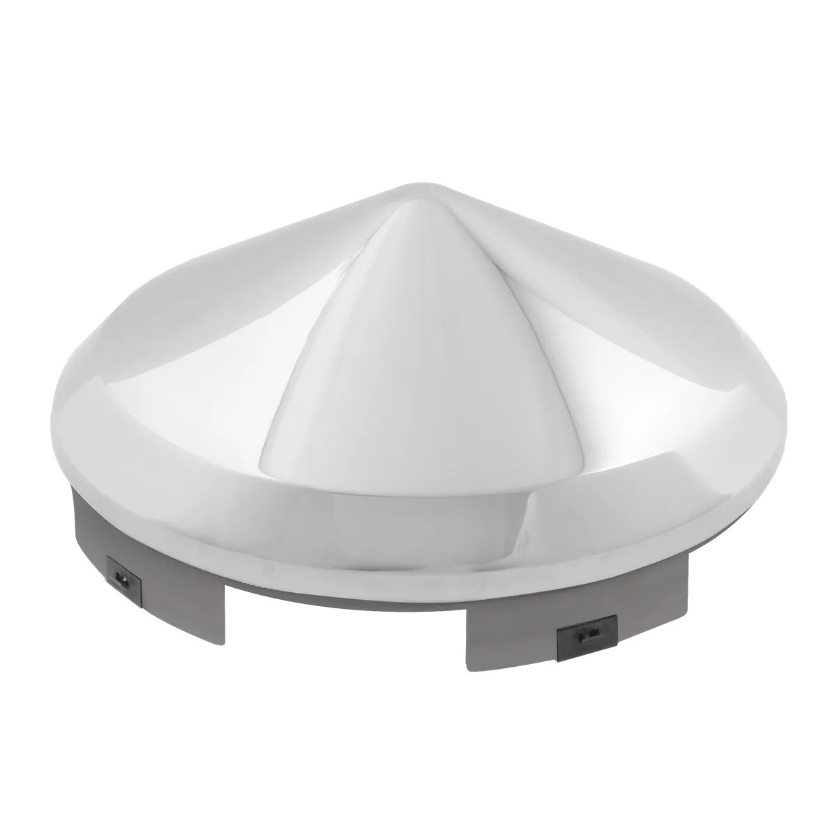 Chrome Plated Steel Universal Front Hub Cap In Cone Shape (1" Lip)-Grand General-10750