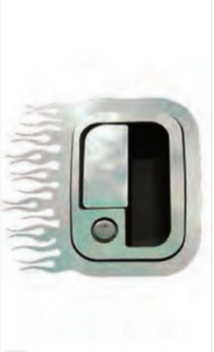 Peterbilt Door Latch & Key Hole Surrounds with Flames - Chrome World Trucks