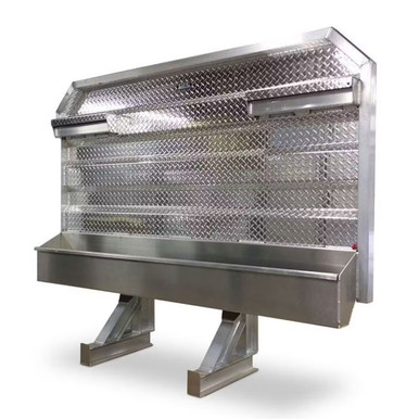 Flat/Open Semi Truck Headache Racks With Full Width Tray - Iconic Metal ...