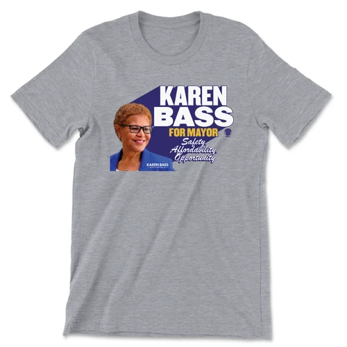 Karen Bass For Mayor (Unisex Heather Gray Tee)