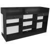 72" Black Ledgetop Counter With Showcase Front