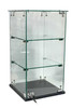 Frameless 13" x 13"d x 24"h Countertop Showcase with Black Base and Lock