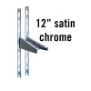 12" Satin Chrome System X Wood Shelf Brackets