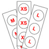 XS White Round Adhesive Size Labels