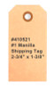 #1 Manilla Shipping Tags - 2-3/4" x 1-3/8" per 1000