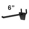 6" Lightweight Plastic Pegboard/Slatwall Hook-Black