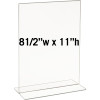 Acrylic 8-1/2"w x 11"h Double Sided Sign Holder