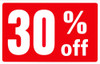 30% red/white 7x11' cardstock sign card-ea.
