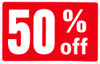 50% red/white 7x11' cardstock sign card-ea.