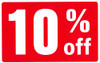 10% red/white 7x11' cardstock sign card-ea.