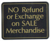 No Refund on Sale Plastic Policy Card 7"w x 5-1/2"h - ea.