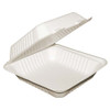 Compostable Clamshell Containers - 9" x 9" x 3" - 100 pk