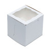 4" x 4" x 4" Premium White Coated Cupcake Bakery Box With Window per 100