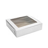 White Folding Window Pie/Bakery Box - 9" x 9" x 2-1/2"