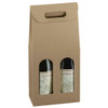 2 Bottle Kraft Wine Bottle Box Carrier - 7 1/4" x 3 1/2" x 15"