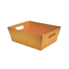 12-3/8"l x 9-3/4"w x 4-5/8"h Gold Basket Tray