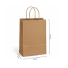 Prime 5-1/2" x 3" x 8-3/4" 100% Recycled Kraft Paper Shopping Bags