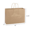 Fashion 16" x 6" x 12-3/4" 100% Recycled Kraft Paper Shopping Bags