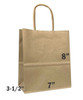 Timmy 7"w x 3-1/2"d x 8"h 100% Recycled Kraft Paper Shopping Bags